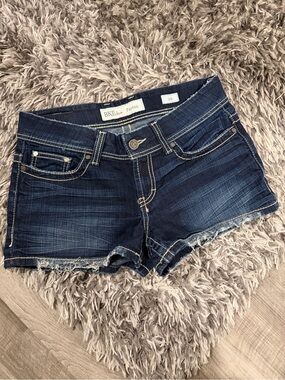 BKE Dark Blue Denim Women's Distressed Shorts